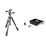 produit 2: Couleur: Gris Manfrotto MK190XPRO4-3W Kit Trépied en alu 4 Sections + rotule 3 Dimensions Noir & 200PL Plateau Rapide