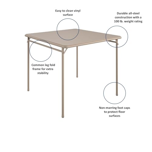 Image of COSCO 5 Piece, Tan Folding Table and Chair Set.