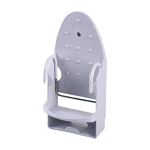 Ironing Board Hanger Wall Mount Electric Iron Holder Household Bathroom Shelf Holder Rack Electric Iron Holder - for Max 5.2 inch Width(White) Cover