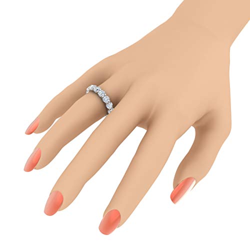 5 Carat Diamond Eternity Wedding Band Ring in 14K White Gold - IGI Certified (Ring Size 5) (Value Collection) by FINEROCK - Image 4