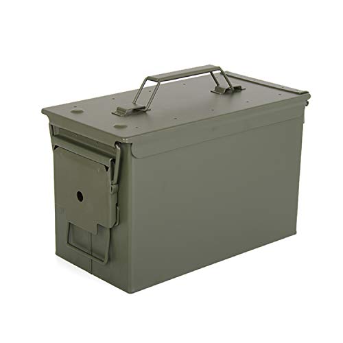 HARDROCK Waterproof Ammo Cans Metal â€“Army Green Ammo Box Steel â€“for Shotgun Rifle Nerf Ammunition (50 Cal)