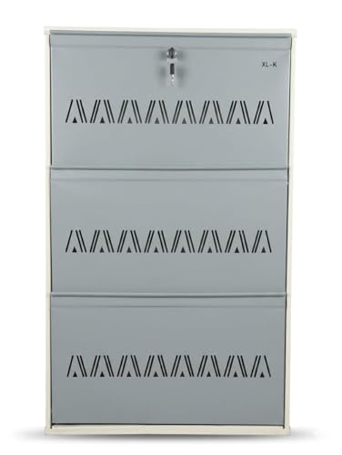 Image of Wall Mounted Heavy Metal Shoe Rack with 3 Shelves Foldable Shoe Storage for Home Shoe Stand Cabinet