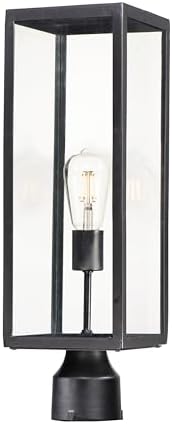 Miniatura 3 de Maxim 30090CLDBZ Catalina - Soporte para posteposte de cristal transparente para exteriores, 1 luz de 60 vatios, 20 pulgadas de alto x 6 pulgadas de