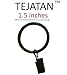 1.5-inch, Set of 30, Black - Metal Curtain Rings with Clips and Eyelets – TEJATAN (Also Known as Rings with Curtain Clips/Curtain Clip Rings/Curtain Rings with Clips/Drapery Clip Rings)