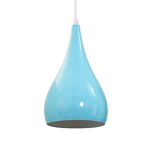 Mengjay Ceiling Lighting Modern Metal Pendant Light Pendant Cap E26 Indoor Ceiling Metal Light Hanging Lighting for Cafe Bar Pub Restaurant (Blue)