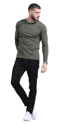 Image of fanideaz Mens Popcorn Textured Cotton Full Sleeve Round Neck T Shirt for Men Soft and Breathable Fabric Trendy Look Regular Fit Ideal for Daily Casual Wear