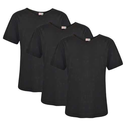 Image of A2Z 4 Kids Girls Boys Basic Pack of 3 T-Shirt Back to School Short Sleeve - Basic T Shirt 3 Pack Black 5-6