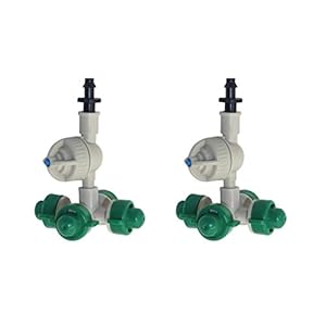 Tuinsproeier 5 Sets 4mm Barb Cross Misting Sprinkler met Anti-Druppel Opknoping Geastomiseerde Suite Slasse…