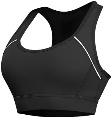 Paeceioni Women's Sports Bra, High Support, White, Regular