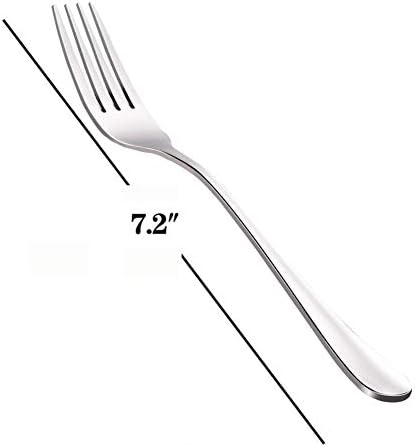 HSIULMY Dinner Forks Set of 6 , Stainless Steel Mirror Polished Silverware Forks Used for Salads, Pasta, Steak, Pasta, Fish, Chicken, Pork and Other Foods