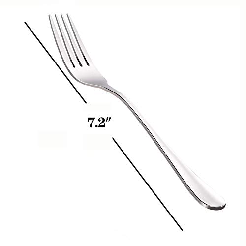 Stainless Steel Dinner Forks, Mirror Polished Silverware Forks Set Of 6 Used For Salads, Pasta, Steak, Pasta, Fish, Chicken, Pork And Other Foods. #TOP1