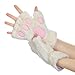 Sorcristy Cat Paws Gloves, Fingerless Winter Plush Gloves, White Fursuit Paws, Kawaii Clothes, Furry Paw, Cutecore Clothes, Costume for Girls Women 1 Pair