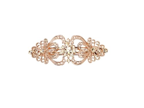 Faship Gorgeous Champagne Crystal Floral Hair Barrette