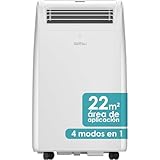 Daitsu Aire acondicionado portátil 4 en 1: Frío y Calor, Deshumidificador, Ventilador | Hasta 22 m² | Clase A | Mando | Compacto y Silencioso | Modelo Aeris Dual APD-09FCXB