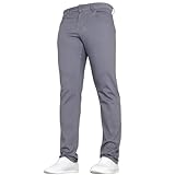 Duck & Cover Mens Stretch Chino Slim Fit Leg Smart Work Trousers Jeans by JEANBASE Dark Grey 36W X 30L