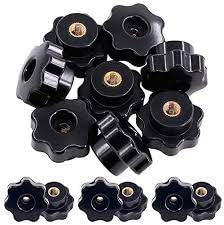 GK MART Star Knob Grip Handle Female Fully Open Thro Hole Thread M10 x 38mm Head Diameter Brass Insert Bakelite Black Suitable for All Type of Machine Tools - 3 Nos-image-12