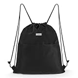 Moyad Drawstring Bags for Kids & Adults 37 x 44 cm Swimming Sports Gym Bag with Zippered Pocket Draw String Backpack PE Bag for Shopping Yoga Beach Holidays Travel School - Image 1