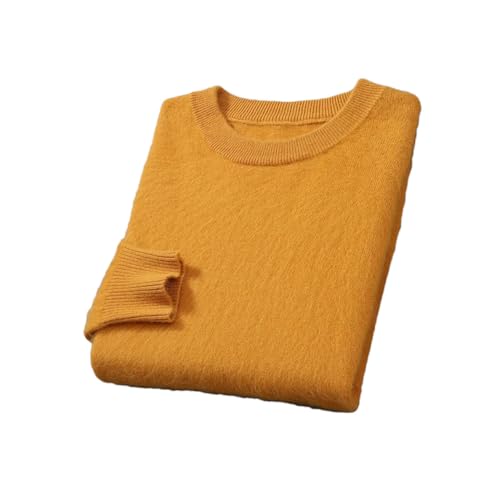 Men's Round Neck Wool Sweater - Autumn Winter Large Size Loose Knitted Warm Top Jumper