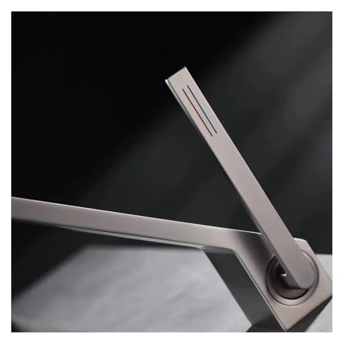 Mitigeur de lavabo cascade gris canon pour salle de bain moderne - 5