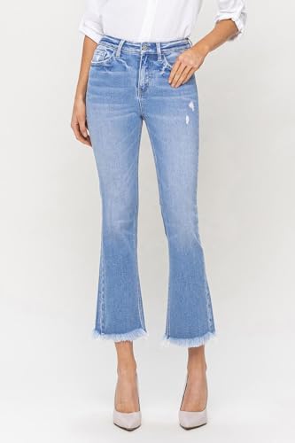Flying Monkey - High Rise Raw Hem Kick Flare Jeans - F50883