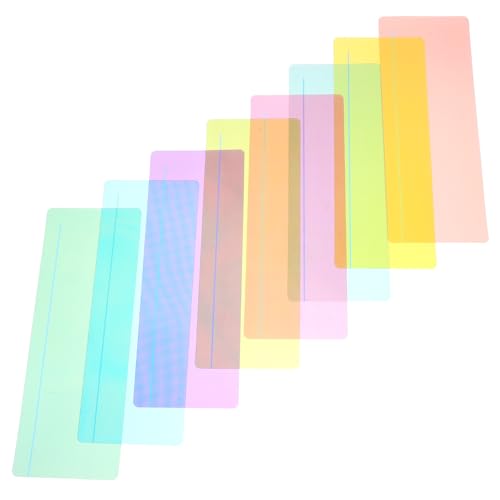 VILLFUL 8Pcs Colored Clear Bookmark Strips for Students Reading Guide Overlays for Enhanced Focus and Efficiency for All Book Types User Friendly Dyslexia Tools