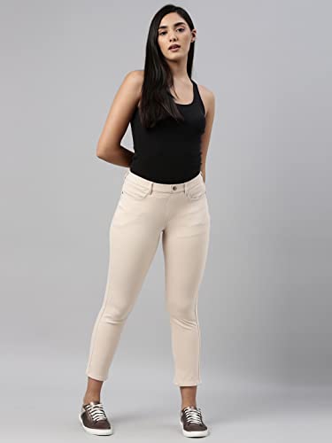 Image of GO COLORS Soft Cotton Blend Printed Jeggings Ankle Length for Women| Breathable, Mid Rise