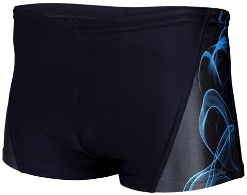 Aquarti Herren Kurze Badehose mit Streifen, Farbe: 16201 Schwarz/Blau, Größe: 7XL