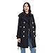 Michael Kors Women's Double Button Trench Coat with Belt and Detachable Hood, Black, Small