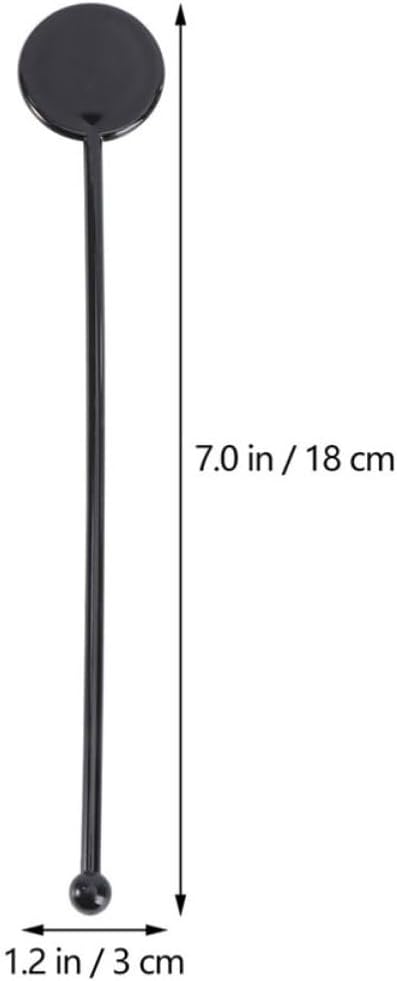 50pcs Black Plastic Cocktail Stirrer Sticks for Smoothies