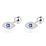 Aloluo 20G Tiny Evil Eye Stud Earrings for Women Silver Plated Hypoallergenic Cute Mini Small Ball Screw Back Studs Cartilage Tragus Post Dainty Minimalist Wedding Birthday Party Jewelry Gifts
