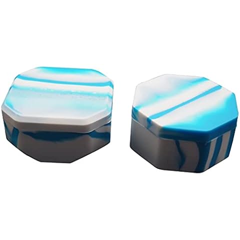 Gentcy Silicone Large 223ml Silicone Container Jars Storage Box Light White Blue 10Set Cover