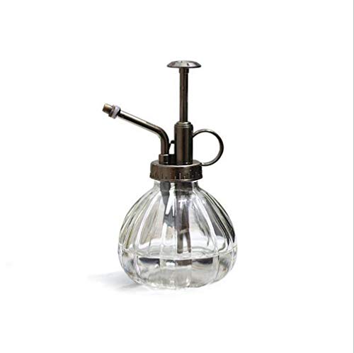 Frasco de spray de vidro vintage de 16,3 cm de altura com bomba superior, estilo abóbora, frasco de