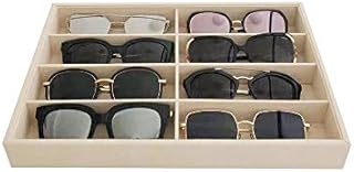 Large Beige Premium Quality Velvet Glasses Box Tray Stackable Practical Trade Show Home Use Jewelry Display Organizer