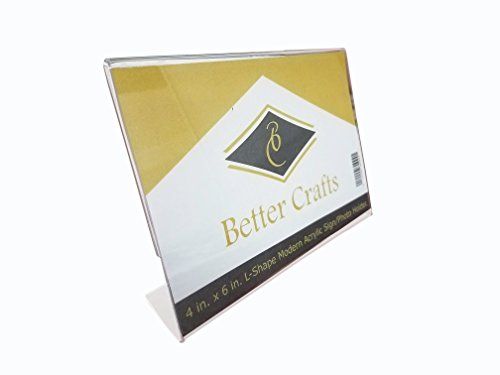 Better Crafts Horizontal Slanted L-Shape Acrylic Sign Holder - 2 Pack. #TOP1
