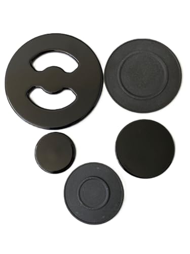 Homely - Spartifiamma Fornelli a Gas in Ghisa Smaltata - Piattelli Per Fornelli a Gas Ariston, Indesit, Hotpoint - Set 5 Fuochi (130 mm, 97 mm, 73 mm, 53 mm) - Made in Italy