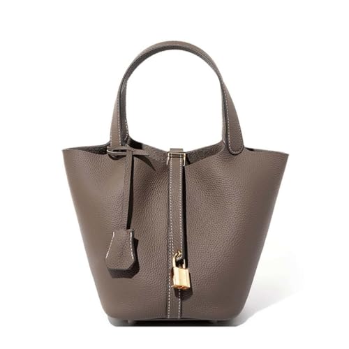 Genuine Leather Bucket Bag for Women - Textured Drawstring Closure Tote in Elegant Simplicity Gift