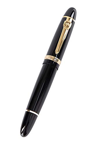 CLASSE(クラッセ) Thick barrel type fountain pen, Medium-thin writing, converter (inhaler) type, black and gold