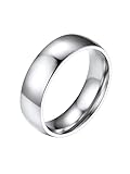 PROSTEEL Men's Rings, 6MM Width Stainless Steel Thumb Band Ring Silver Size S - Send Gift Box