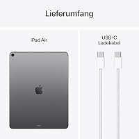 Apple iPad Air 13" mit M3 Chip: Apple Intelligence, Liquid Retina Display, 256 GB, 12 MP Frontkamera/Rückkamera, WLAN 6E + 5G Mobilfunk, Touch ID, Batterie für den ganzen Tag – Space Grau – Ansicht 6