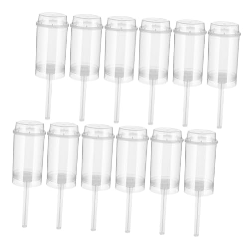 CATIEBYE 12Pcs Clear Plastic Cake Pop Containers with Lids Reusable Cake Shooter Holders Material for Desserts and Celebrations