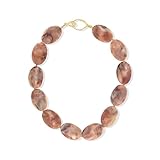 Large Red Brown Burgundy Resin Acrylic Beaded Choker Statement Necklace for Women by SNGIA, Maroon Chunky Spiritual Healing Costume Chain Link Collar Jewelry, Colorful Thick Bold Trendy Bohemian Mala Bead Preppy Retro Handmade Exaggerated Gifts, Bulky Vintage Unique Cute Baroque Summer Fall Winter Beach Fashion Nickle Free Charm Accessories