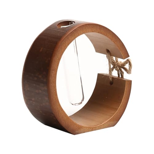 Garneck Jarrón De Bambú Jarrón De Escritorio Porta Flores Decoración del Hogar