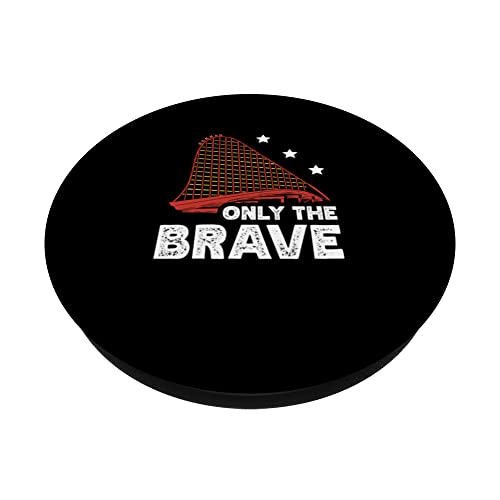 Only The Brave Amusement Park Roller Coaster Ride PopSockets Swappable PopGrip, Black - Image 2