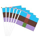 Allwetterschutz, 14 x 20 cm, Terrassenflagge, Handstab – LGBT-Pride-Flagge, androflexible, schnell trocknende, dekorative Handflaggen für den Außenbereich des Hauses