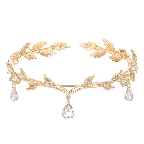 TENGWA Tocado de Elfo Forma de Hoja Dorado Tocados de Boda Coronas Princesa Elfa Tiara Hada de las Flores Ideal para Bodas Cumpleaños Bailes Fiestas Temáticas y Carnavales