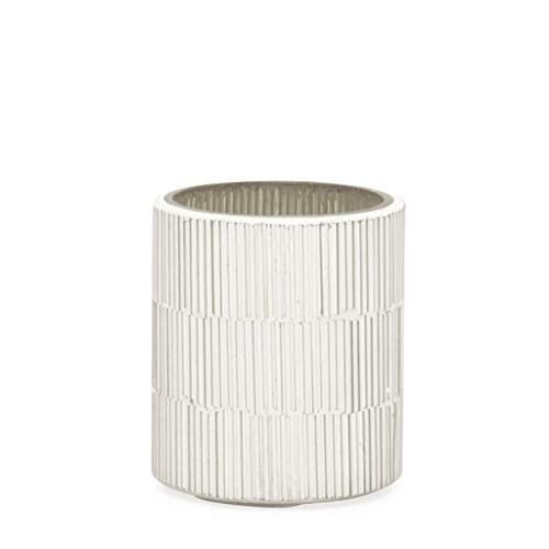 Torre & Tagus Bamboo Glass Mosaic Tealight Holder - Silver #TOP9