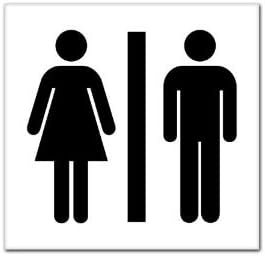 Unisex Men Women Bathroom Sign sticker decal 8" x 8"