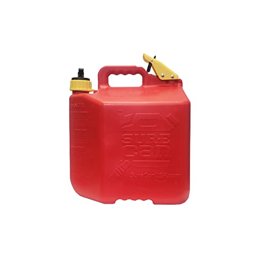 Surecan 5 Gallon Type-Ii Safety Gasoline Container, The One Can For Work, Home, And Play, Has A Flexible Rotating Spout, Self-Venting, Safety Fill Cap, Total Flow Control, Spill-Free Design, 5-Gallon Gas Can, Easy To Use, 3-Year Warranty, Red #TOP2