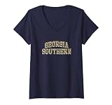 Georgia Southern Eagles Retro Arch Navy Officially Licensed V-Neck T-Shirt