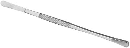 Shoze Barbecue Tweezers 12-Inch Stainless Steel Food Tongs Extra Long Cooking Tweezers BBQ Kitchen Clip Silver